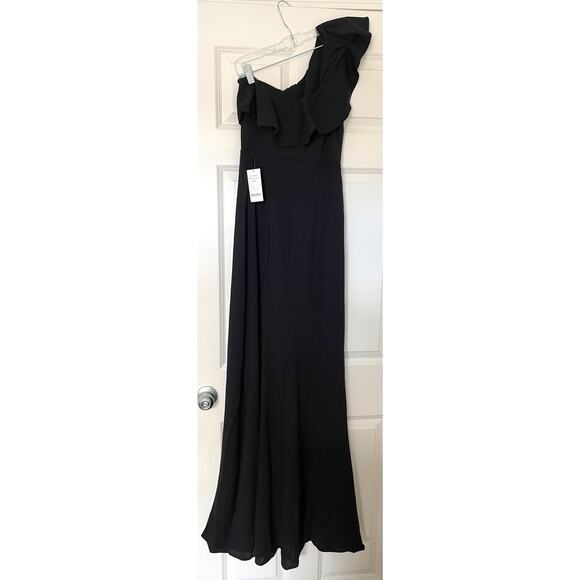 Show Me Your Mumu Floretine Maxi One Strap Maxi Dress Black Size Medium NEW - Picture 4 of 9